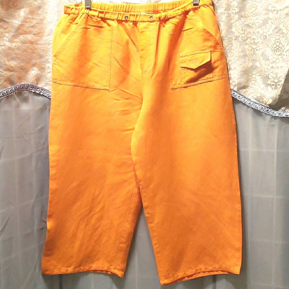 SHERRY TAYLOR ORANGE CROP PANTS SZ L